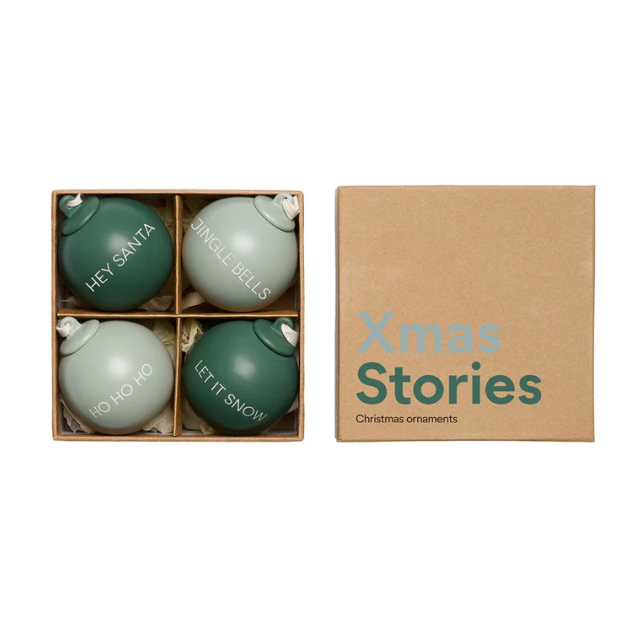 Boules de Noël vertes 60mm (set de 4)