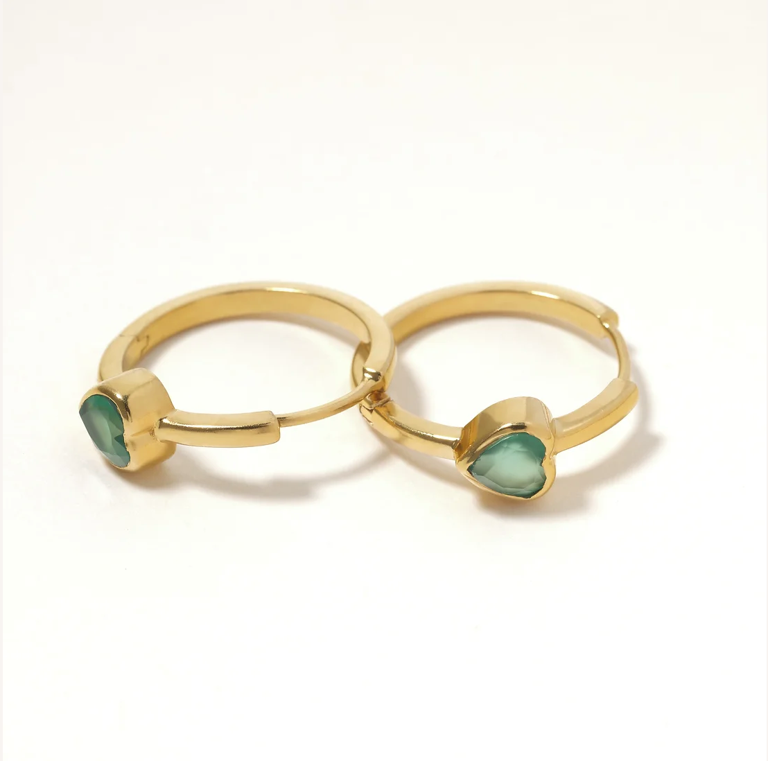 Créoles Joli cœur Onyx vert