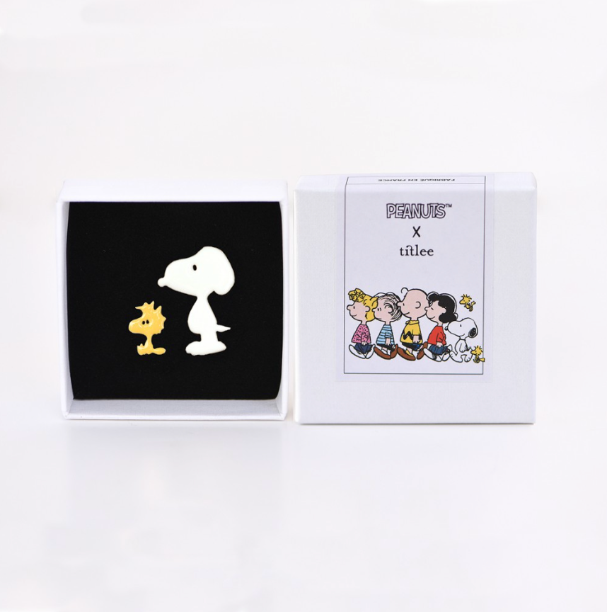 PIN'S SNOOPY DUO - ÉCRU-SAFRAN