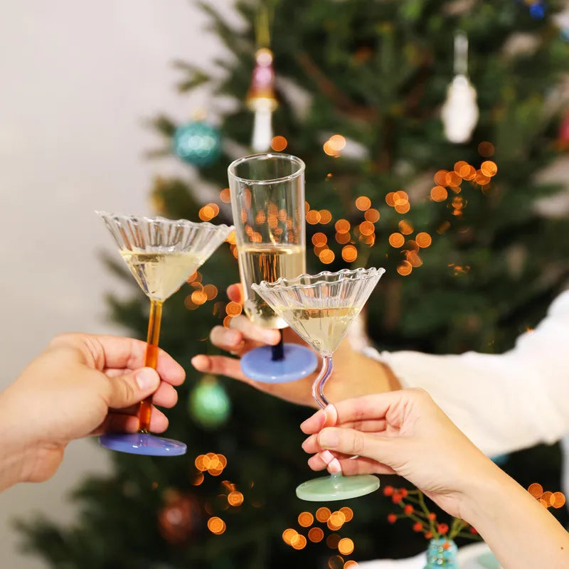 Set de 2 flutes à champagne- bleu