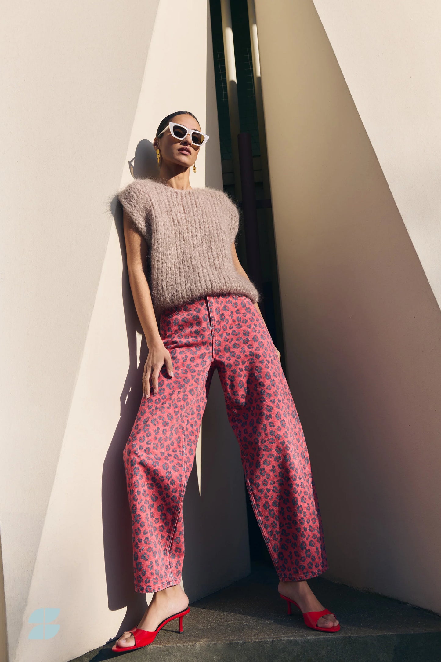 Pantalon Léopard rouge