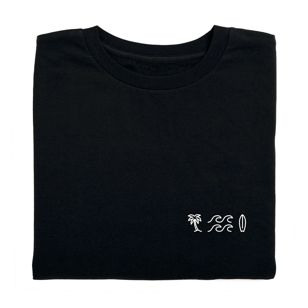 T-shirt unisexe PALMIER , VAGUE et PLANCHE