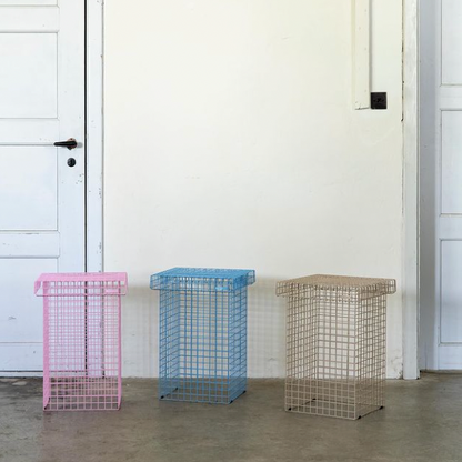 Tabouret-grillage-Rose