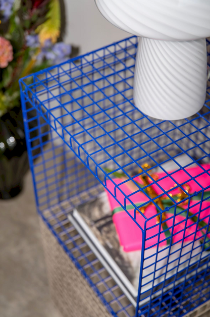 Etagère-grillage cubic bleu