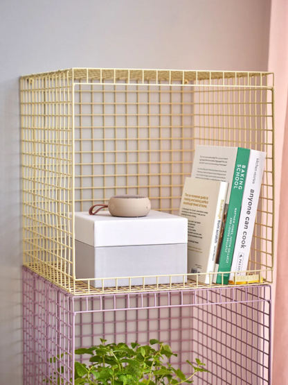 Etagère-grillage cubic bleu
