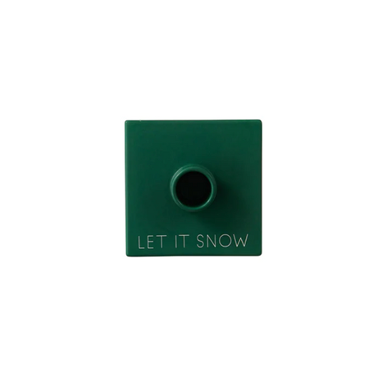 Bougeoir LET IT SNOW , vert