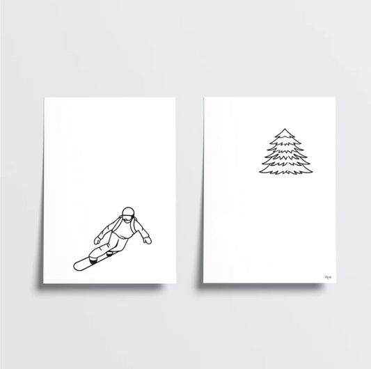 Duo d'affiches les sportifs - Snowboard