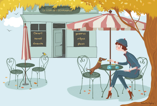 Carte postale - Le thé en Terrasse