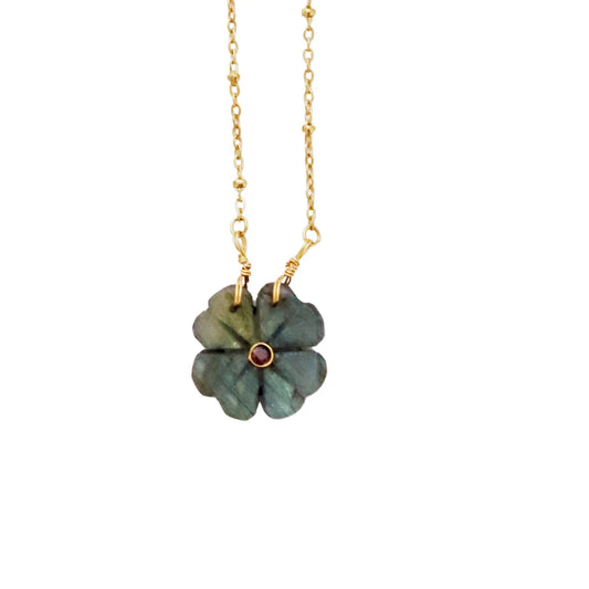 Collier Flower  - labradorite