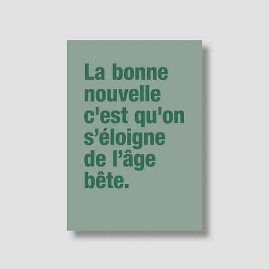 Carte postale ANNIV -L'âge bête
