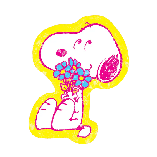 Autocollant  " SNOOPY et fleurs "