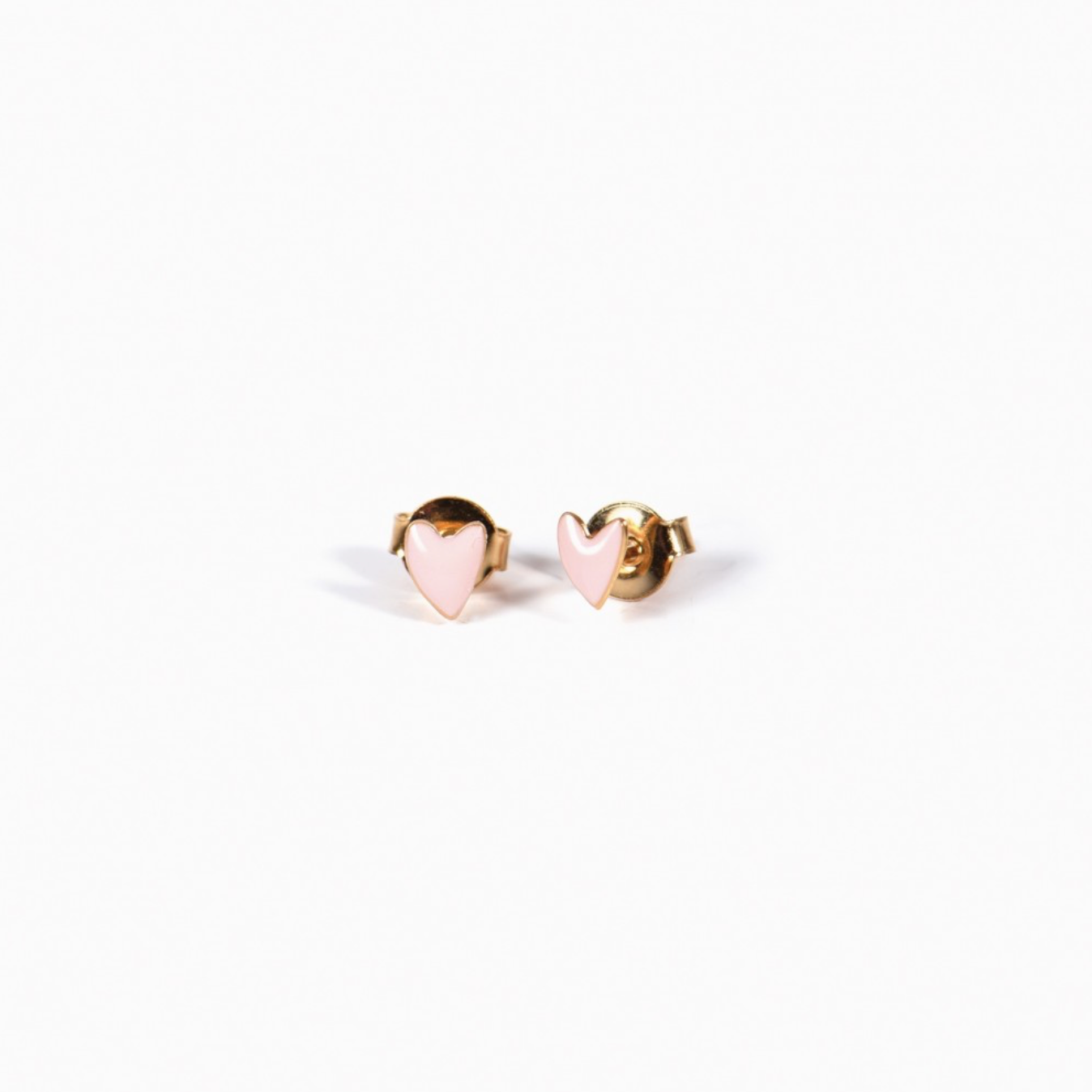 Boucle d'oreille Coeur- rose poudré