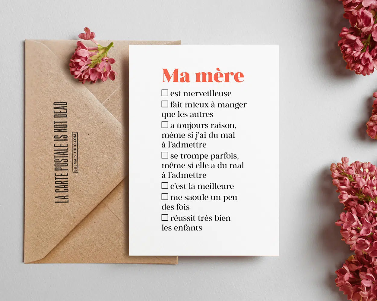 Carte postale MAMAN - à cocher