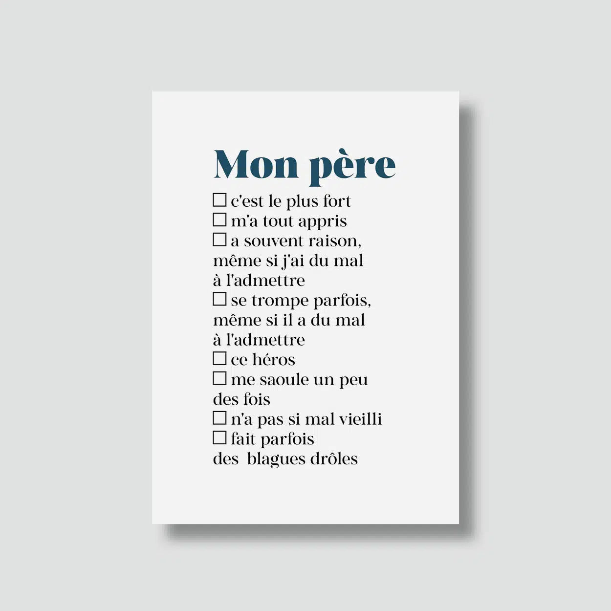 Carte postale PAPA - à cocher