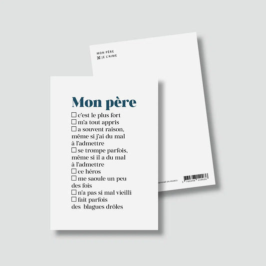 Carte postale PAPA - à cocher