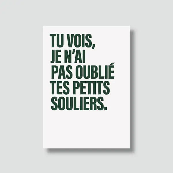 Carte postale de Noël - Petits souliers