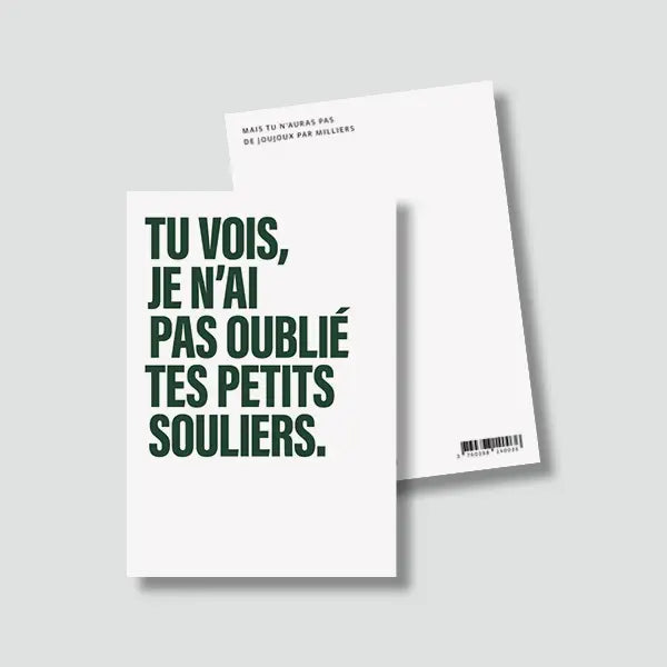 Carte postale de Noël - Petits souliers