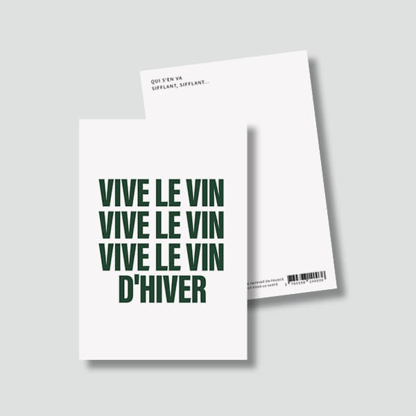Carte postale de Noël - Vive le vin d'hiver