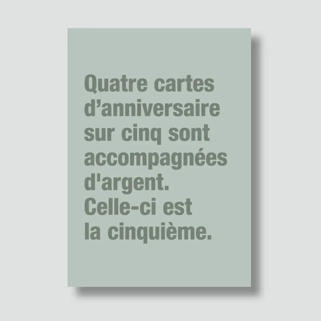 Carte postale - ANNIVERSAIRE- La 5 eme carte