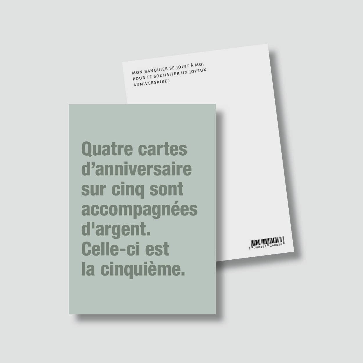 Carte postale - ANNIVERSAIRE- La 5 eme carte