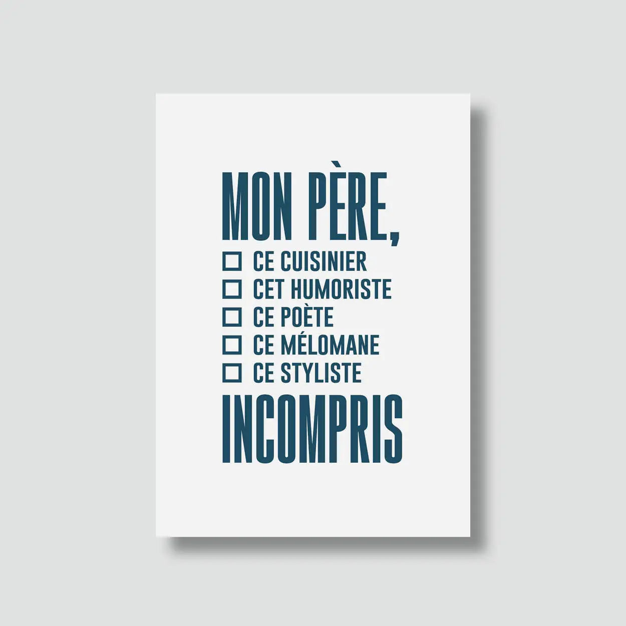 Carte postale PAPA, génie incompris