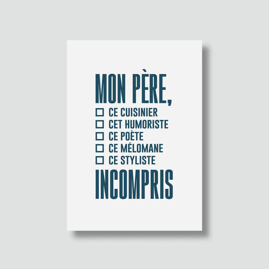 Carte postale PAPA, génie incompris
