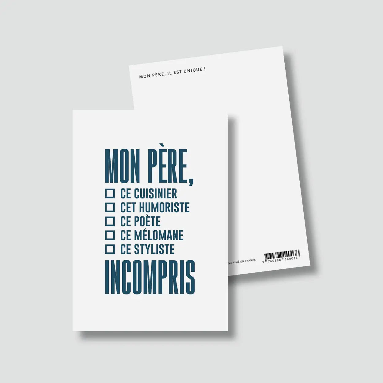 Carte postale PAPA, génie incompris