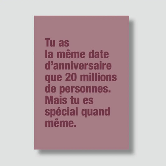 Carte postale - TU ES UNIQUE !
