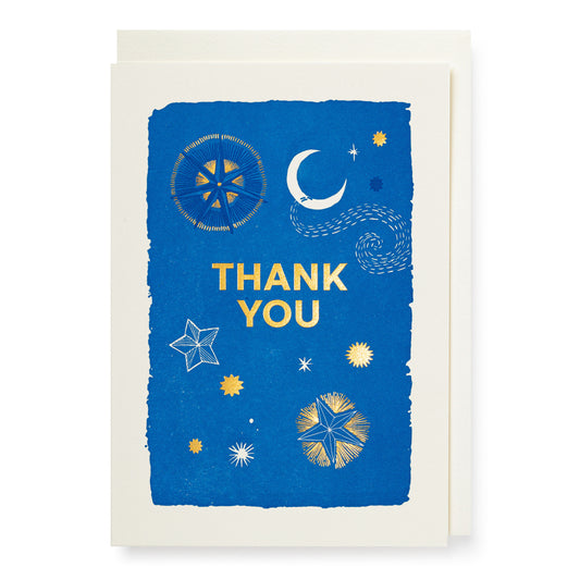 Carte postale - thank you blue