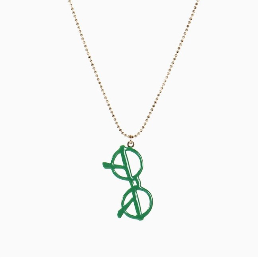 Collier " lunettes vertes "