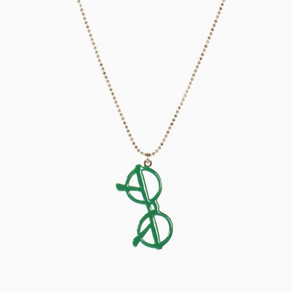 Collier " lunettes vertes "