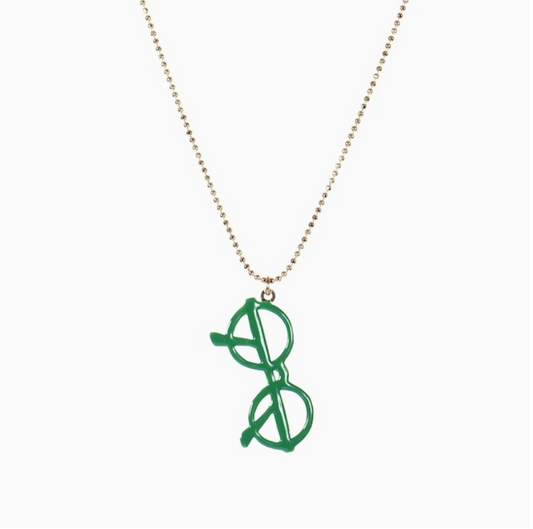 Collier " lunettes vertes "