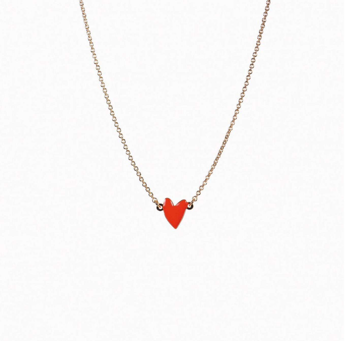 Collier Coeur - vermillon