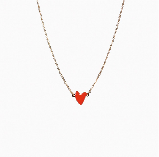Collier Coeur - vermillon
