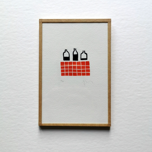 Linogravure L'étagère