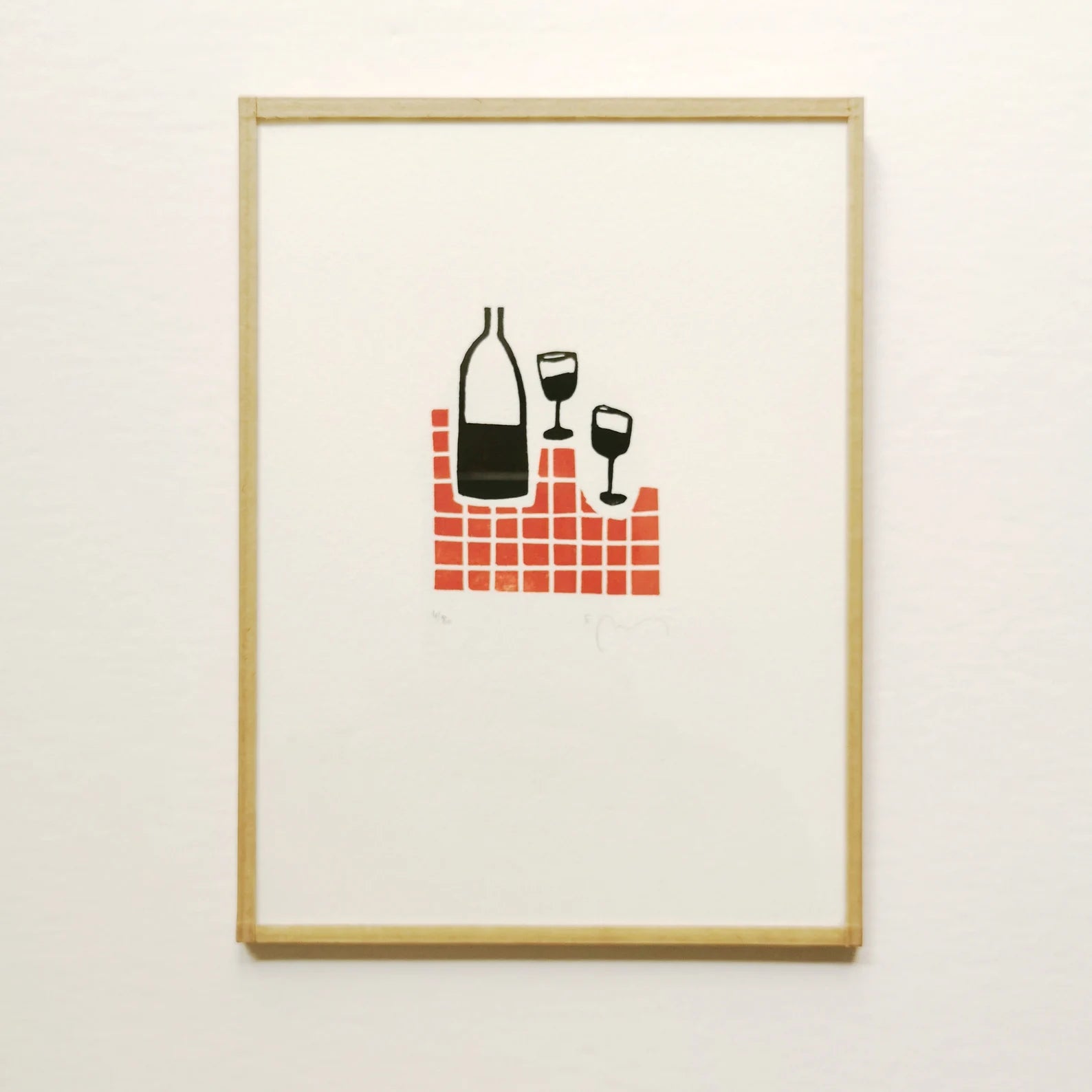 Linogravure "Vis à vis "