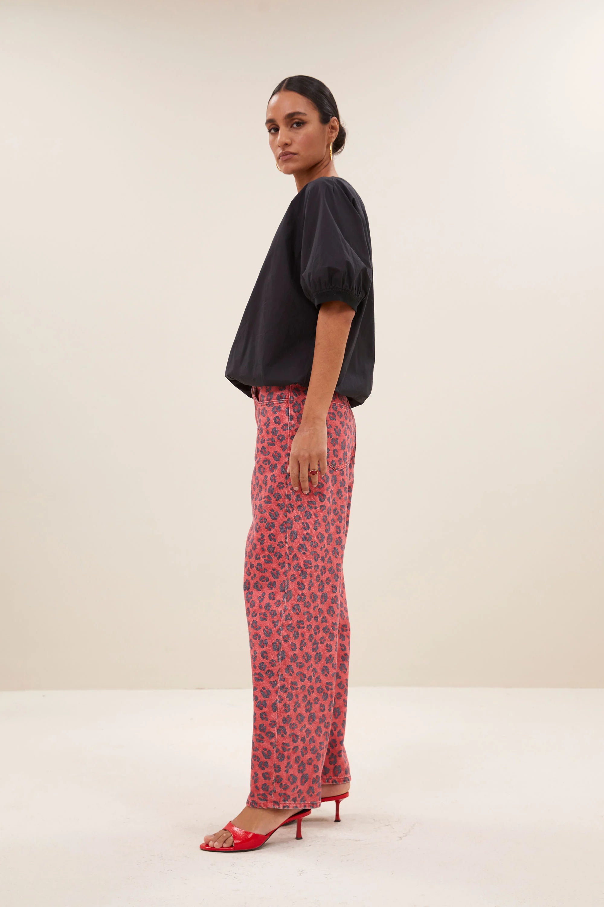 Pantalon Léopard rouge