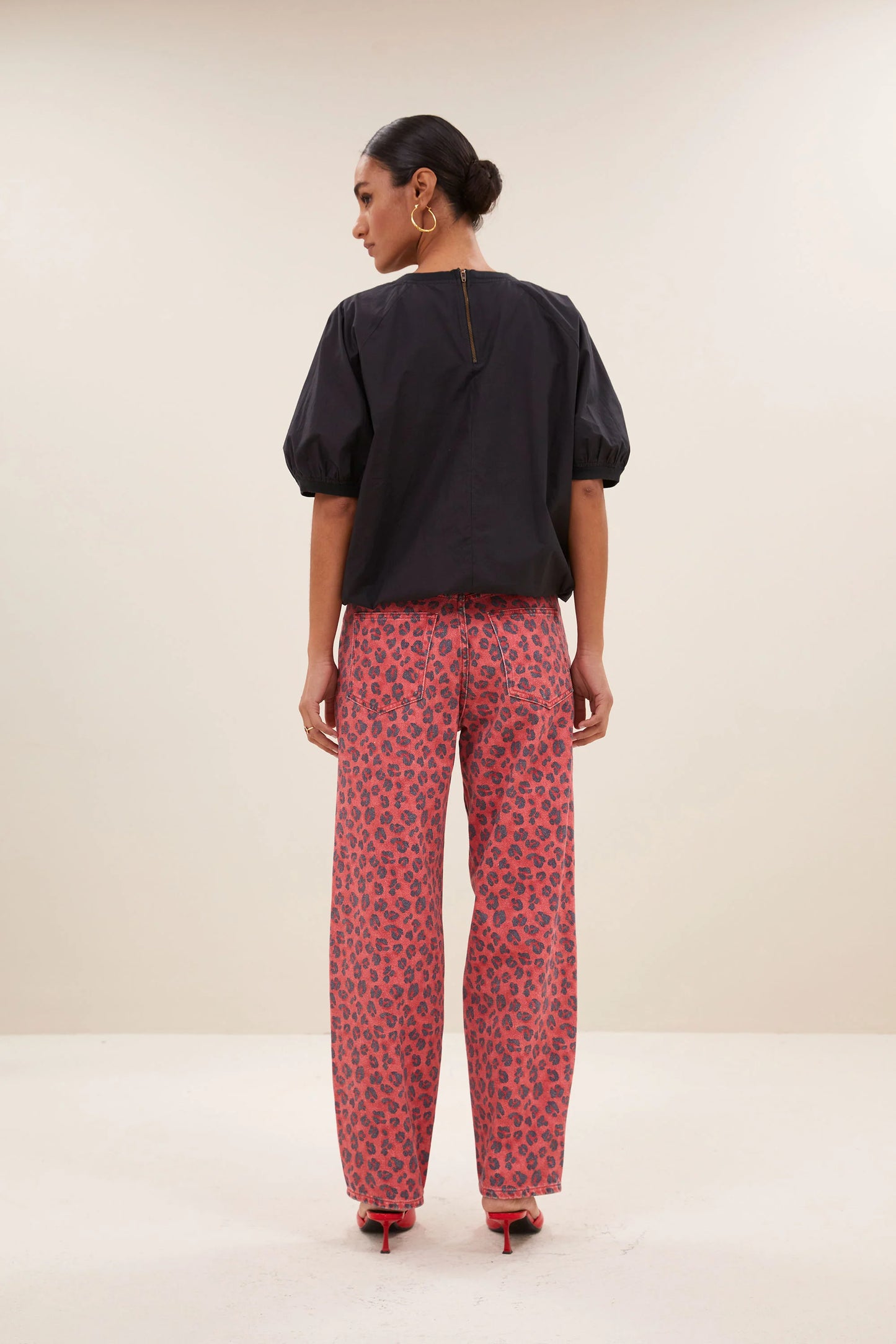 Pantalon Léopard rouge