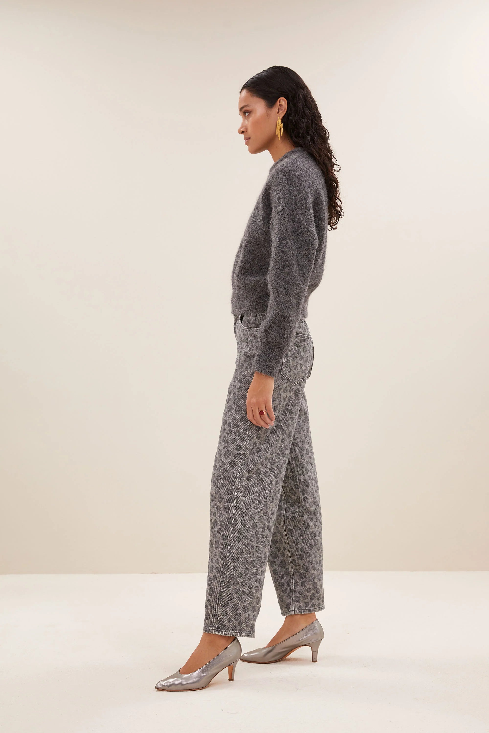Pantalon Léopard gris