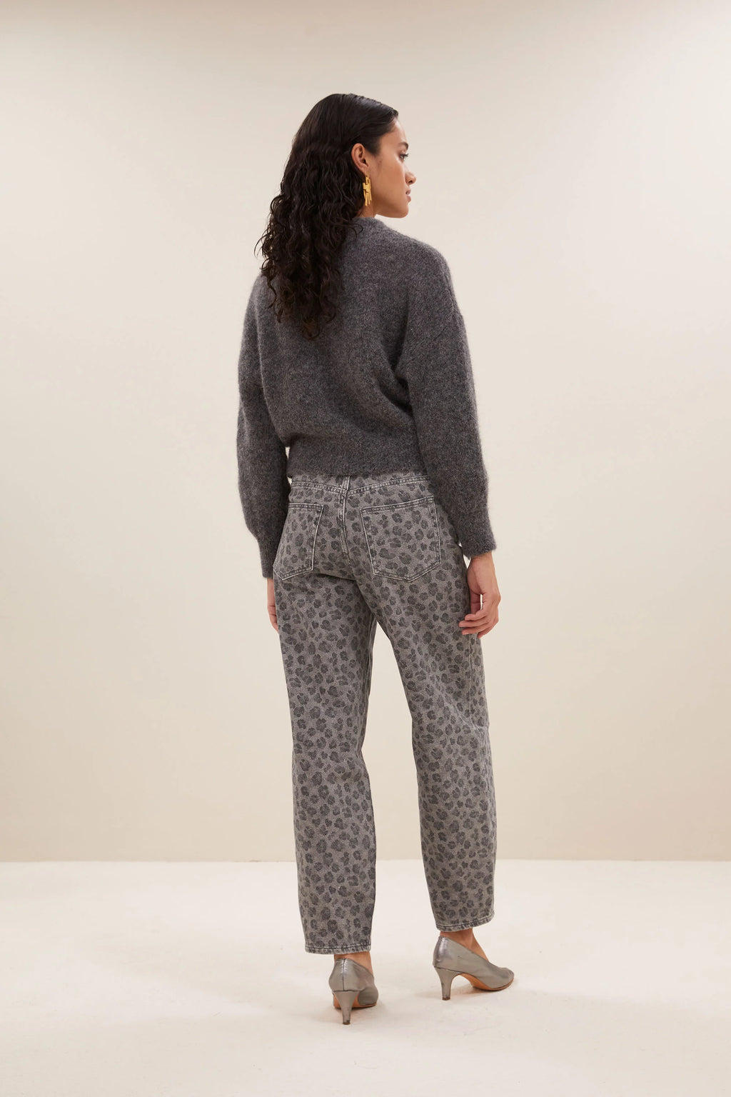Pantalon Léopard gris