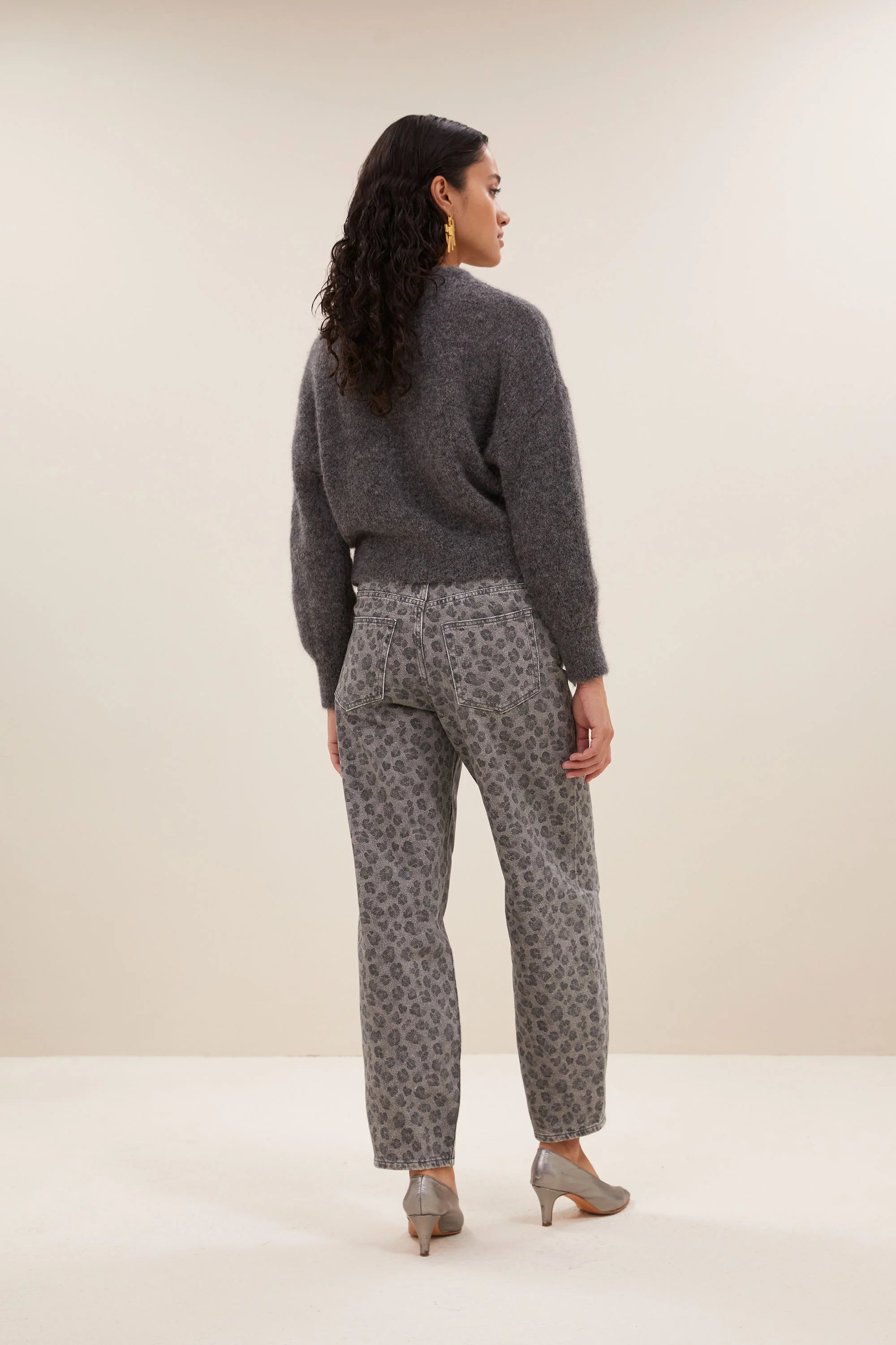 Pantalon Léopard gris