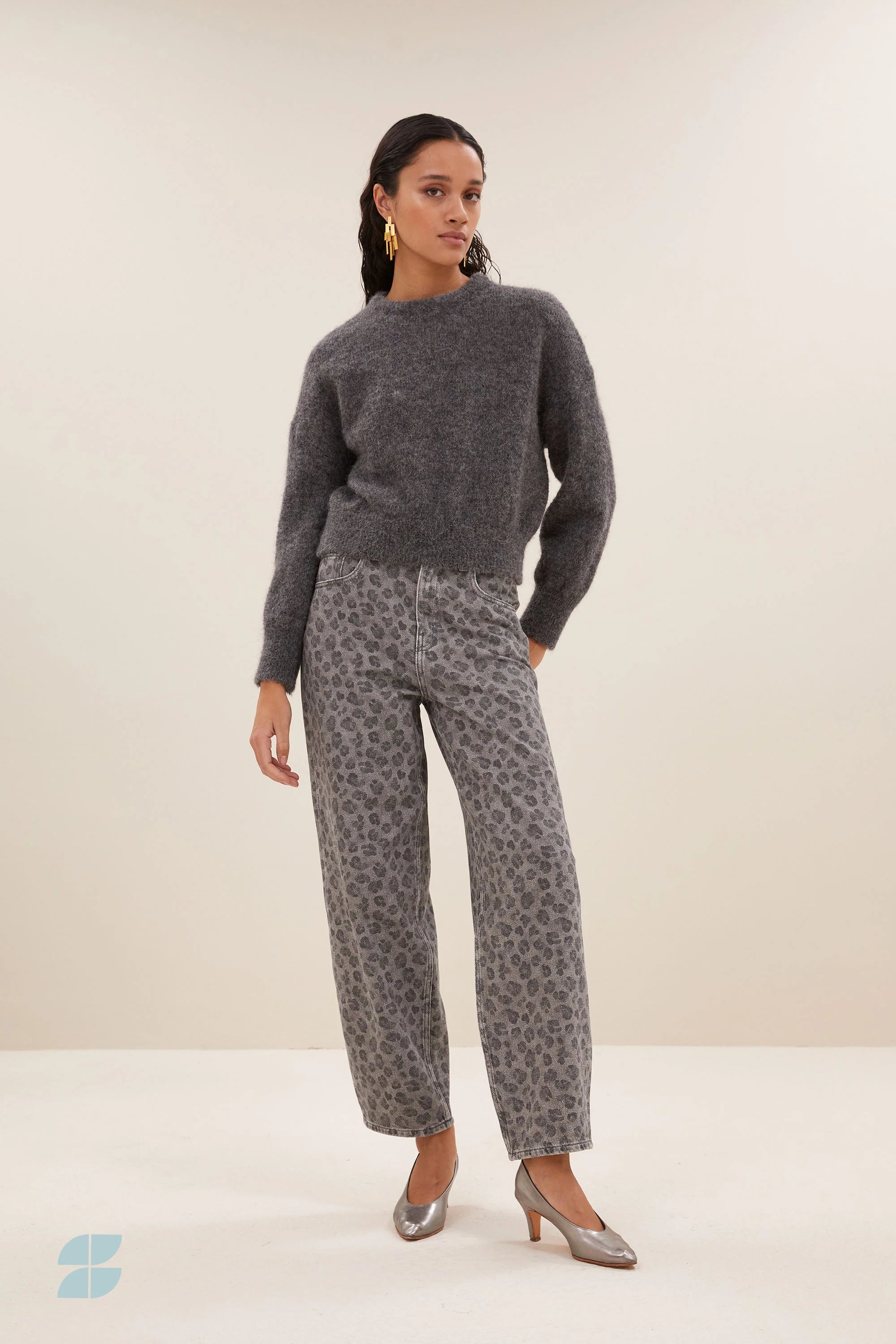 Pantalon Léopard gris