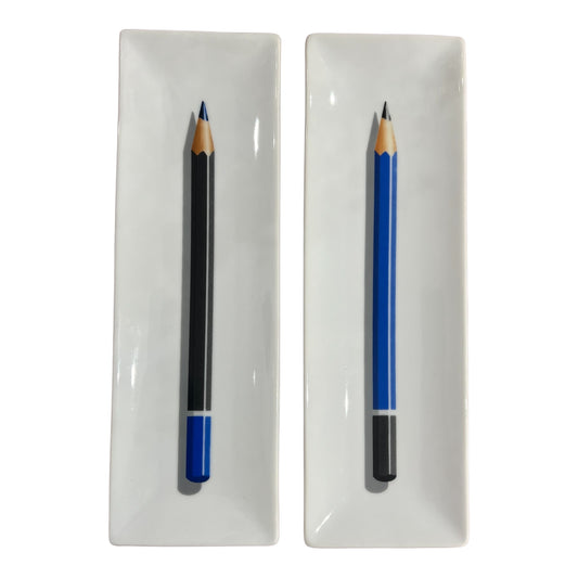 Porte-stylo Crayon bleu