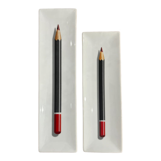 Porte-stylo Crayon noir / mine rouge