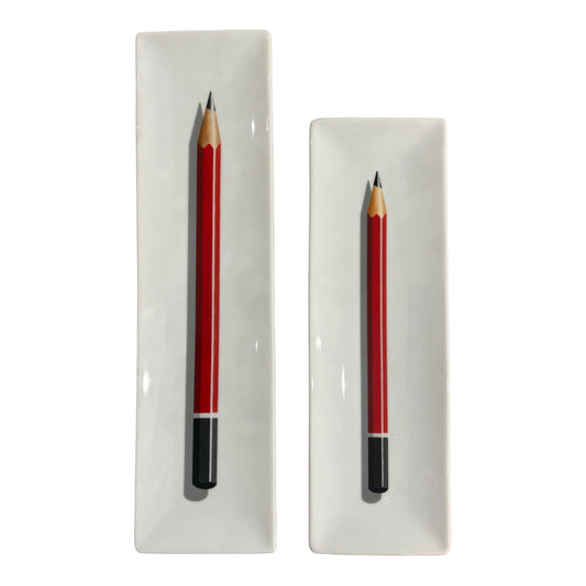 Porte-stylo Crayon rouge / mine noire