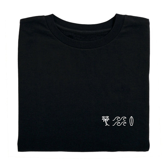 T-shirt unisexe  PALMIER , VAGUE et PLANCHE