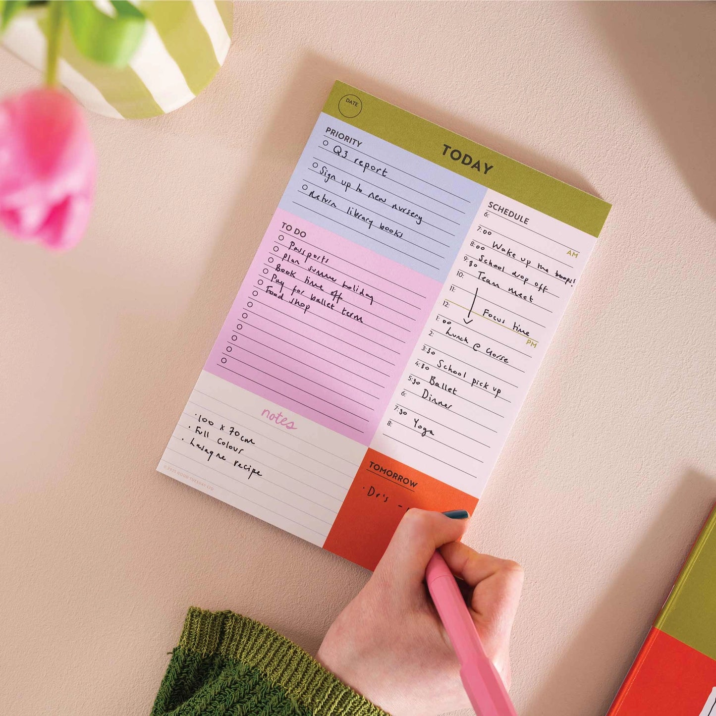 Bloc notes - to do list journalier