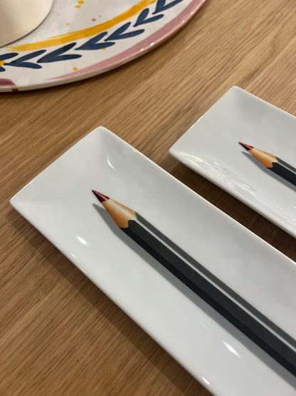 Porte-stylo Crayon noir / mine rouge